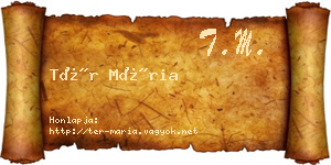 Tér Mária névjegykártya