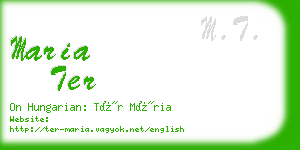 maria ter business card